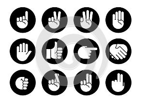 Hand gestures. icons set.