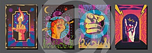 Hand Gestures and Psychedelic Color backgrounds