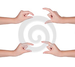 Hand gestures set of female isolated