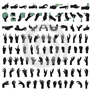 hand gestures silhouettes photo