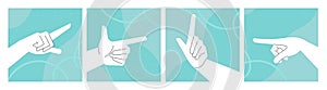 Hand gestures. Vector illustrations of communication, expression of opinion, social network signs.