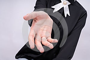 Hand gestures on a white background