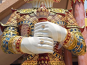 Hand giant statue at Wat Sa kla ,Thailand