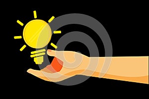 Hand - Give a Business Idea - Golden Coin