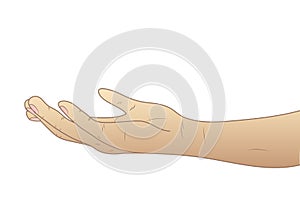 The hand given palm up