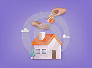 Hand gives money for investing in residential. Investment conceptual property for sale, real estate conceptual vector illustration