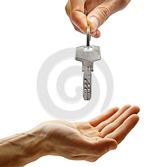 Hand giving key