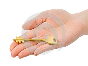 Hand giving key