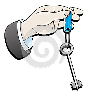Hand giving key.