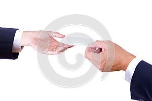 Hand giving name card