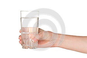 Hand with glass of water