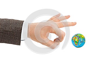 Hand and globe