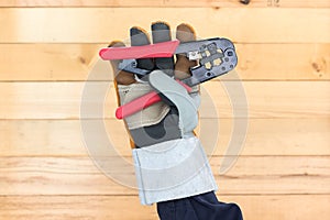 Hand in glove hold wire stripper