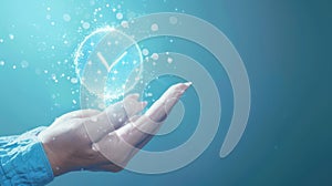 The Hand with Glowing Checkmark.AI generated image