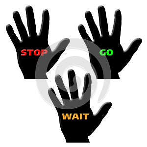 Hand go stop wait photo