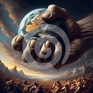 The Hand of God squeezing the earth