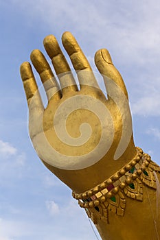 Hand of Golden statue of Ganesha