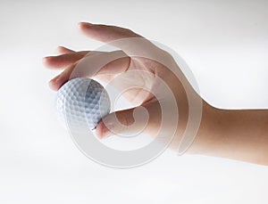 Hand with golf-ball