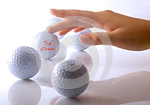 Hand with golf-ball