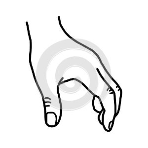 Hand grabbing blank space - vector illustration sketch hand draw