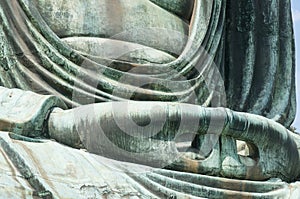 The Hand of Great Buddha Daibutsu in Kamakura, Japan