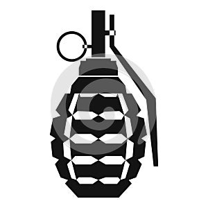 Hand grenade, bomb explosion icon, simple style