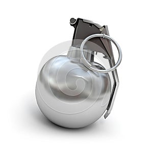 Hand grenade in chrome and black