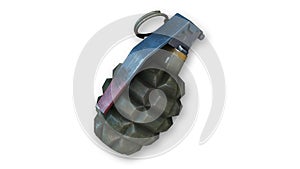 Hand grenade, fragmentation grenade on white photo