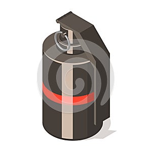 Hand grenade icon isolated on white background.