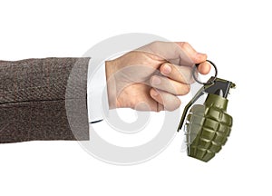Hand with grenade