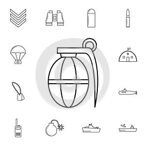 Hand Grenade line icon .Element of popular army icon. Premium quality graphic design. Signs, symbols collection icon for websites