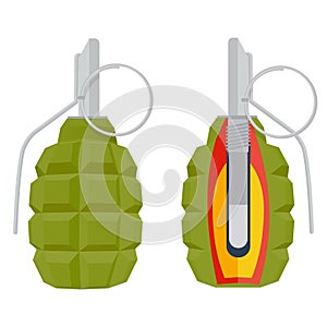 Hand grenade vector illustration.