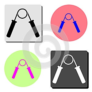 Hand grip expander trainer. flat vector icon