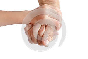The hand grip of two ladies