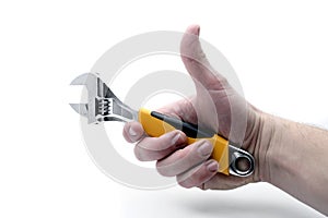 Hand grips adjustable wrench