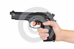 Hand with gun