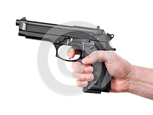 Hand with gun