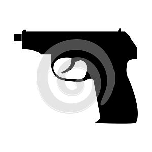 Hand gun black color icon .