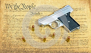 Hand gun on Constitution