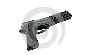 Hand gun isolated on the white background