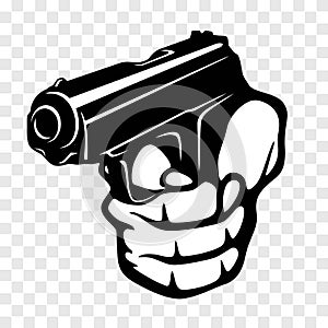 Hand with Gun - vector. Isolated.