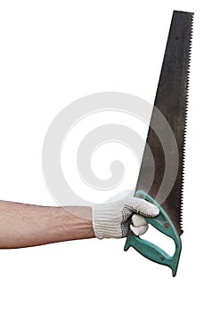 Hand with hack-saw