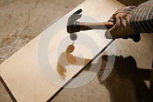 Hand Hammering a Nail