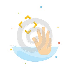 Hand, Hand Cursor, Up, Croup Abstract Flat Color Icon Template