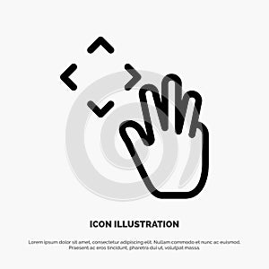 Hand, Hand Cursor, Up, Croup Line Icon Vector