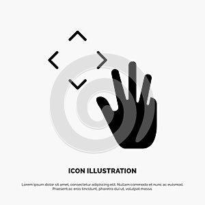 Hand, Hand Cursor, Up, Croup solid Glyph Icon vector