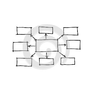 Hand hand vector  flow chart diagram  with arrows for infographic. Template for cycling diagram, graph, presentation and chart.