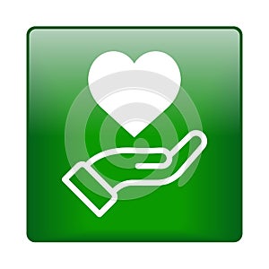 Hand with heart icon