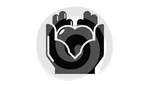 Hand heart icon animation