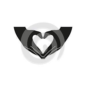 Hand heart icon. Simple vector illustration.